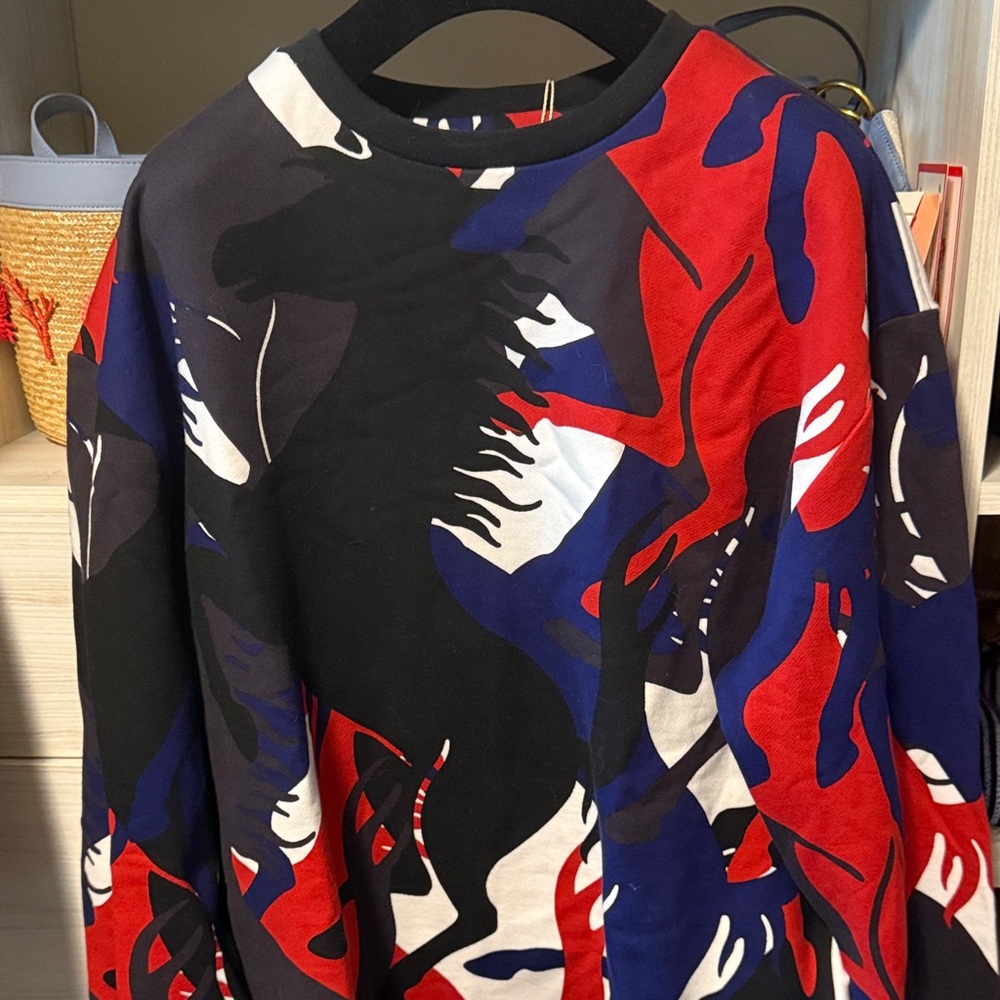 Ferrari Red and Blue Graphic Crewneck Sweater